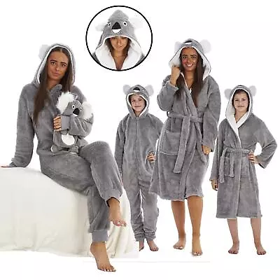 Ladies Girls Mum & Daughter Matching KOALA Snuggle Fleece Dressing Gown 1Onesie • £12.95