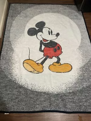Vintage Mickey Mouse Biederlack Walt Disney Fleece Blanket 74” By 55” Reversible • £48.20