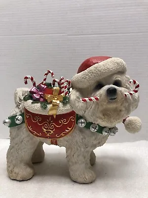 Danbury Bichon Frise Christmas Santa Dog Statue Retired Maltese MINT Condition • $145.99