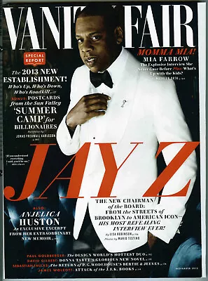 VANITY FAIR November 2013 JAY Z  Wynton Marsalis JFK  Mia Farrow ANGELICA HUSTON • $4.95