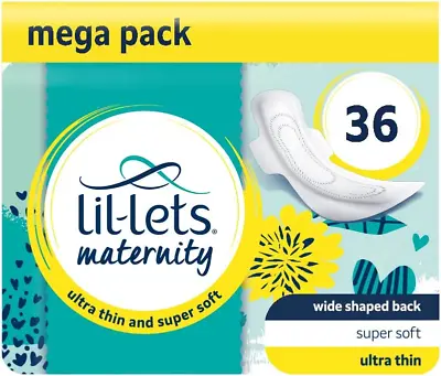 £11.11 • Buy Lil-Lets Maternity Ultra Thin Long Pads With Wings, Perfect For 3+ Weeks Post 12