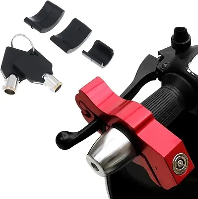 RED Motorcycle Scooter Dirt Bike ATV Handlebar Grip Brake Lever Security Lock • $17.95