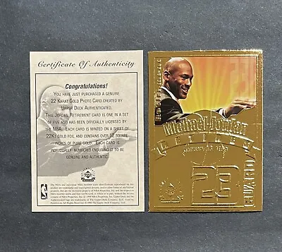 Michael Jordan 1999 Upper Deck Retirement 22 Karat Gold Retire Card /9923 • $20