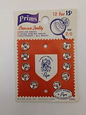 Vintage Prims Premium Quality Snap Fasteners Size 2/0 Rolled Edges Brass #3031 • $7.73