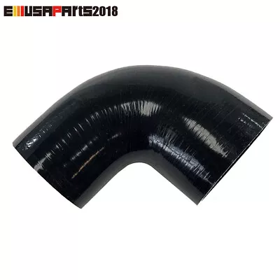 2.5  To 3  90 Degree Silicone Elbow Coupler Reducer Hose Black 4 Layer Polyester • $14.98