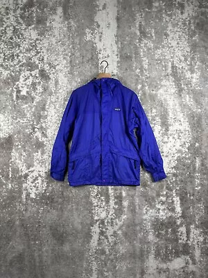 Patagonia Shell Jacket Womens XS Rain Coat Hooded Blue Nylon • $31.99