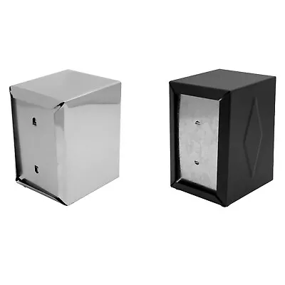 NEW NAPKIN DISPENSER Restaurant Tabletop Holder Metal Table Chrome Black Vintage • $24.95