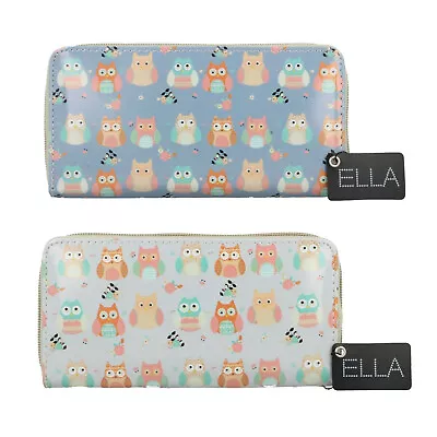 £4.99 • Buy Ladies Ella Zip Around Owl Print Everyday Purse Wallets 73112