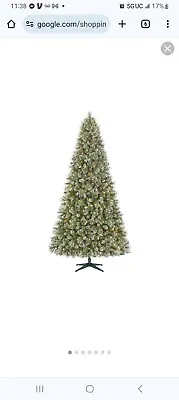 9 Ft Artificial Prelit Frosted And Glittered Christmas Tree • $300