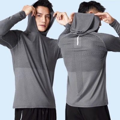 $15.07 • Buy UPF 50+ Mens Long Sleeve Sun Skin Protection T-Shirt Outdoor Fishing Hoodies 