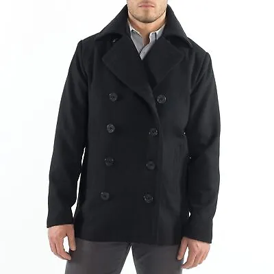 Alpine Swiss Mason Mens Wool Blend Pea Coat Jacket Double Breasted Dress Coat • $59.99