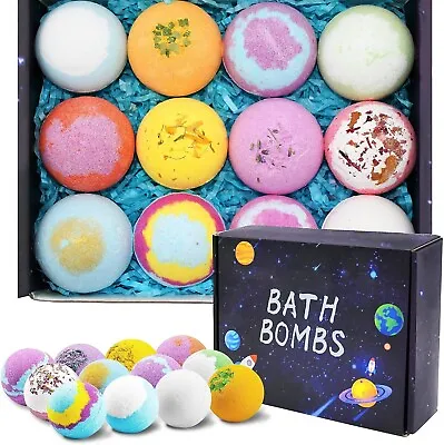 12 Spa Luxetique Natural Handmade Bath Bombs Gift Set For Women Christmas Gift • £21.99