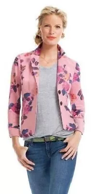 CAbi Rose Garden Jacket Item #804 Beautiful Pink Print Fitted With Stretch 10 • $11.95