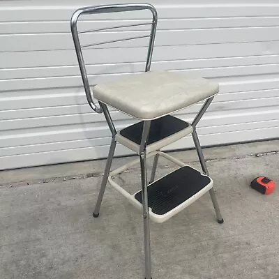 Vintage COSCO  Stylaire Chair Mid Century And Step Stool Flip Up Seat  Beige BL • $129.95