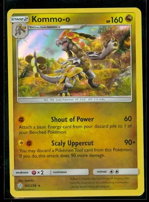 Pokemon KOMMO-O 163/236 Cosmic Eclipse RARE HOLO - MINT • $0.99