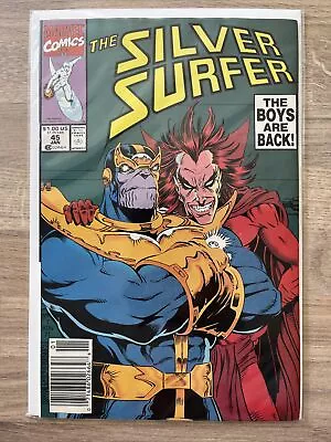 Marvel Comics The Silver Surfer #45 1991 Rare Newsstand Variant • £12.99