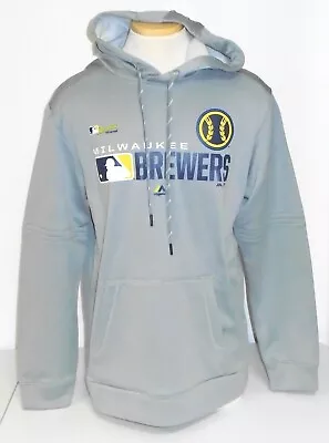 NWT MLB Majestic Authentic Collection Milwaukee Brewers Hooded Sweatshirt Hoodie • $35.99