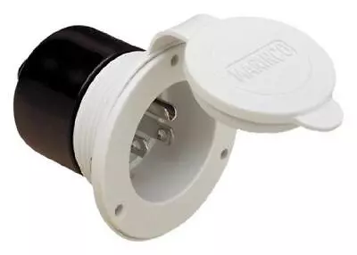 Marine On-Board 125V Volt 15-Amp Charger Inlet Mount Plug Battery Charging White • $27.29