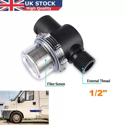 Water Pump Filter Strainer In Line 1/2  Threaded For RV Motorhome Campervan • £7.39