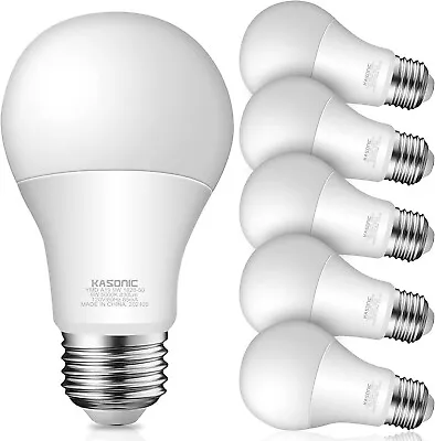 Dimmable A19 LED Light Bulb 60W 830Lumens E26 Standard Base 5000K Daylight 6Pack • $15.99