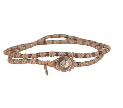 M Cohen By Maor Rope Bracelet Light Brown Tan Nude Sand 925 Silver Wrap Around • $174.99