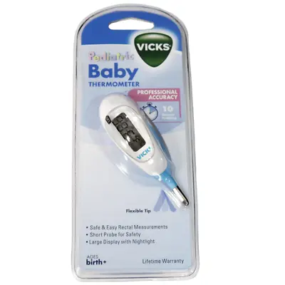 Vicks Thermometer Pediatric Baby With Flexible Tip & Waterproof Design V934 New • $17.86