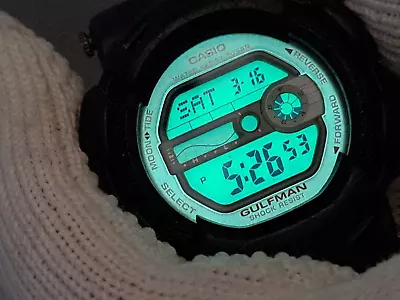 Casio Vintage Digital Watch Gulf Man G-Shock Titanium G-9100 3088 Moon Tide • $25