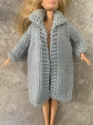 Vintage Barbie Clone Doll Crochet Knit Long  Sweater Jacket Clothes FREE SHIP • $11.45