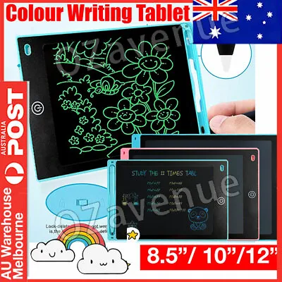 $10.71 • Buy 8.5 / 10 / 12  LCD Writing Tablet Drawing Board Colorful Handwriting Pad Kids AU