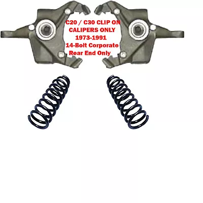 6  Drop Lowering Spindles & Coils 71-91 Chevy/GMC C20/30 2WD Clipon Caliper • $352.52