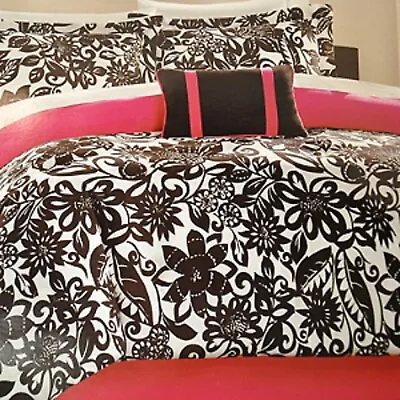 Echodesign 5pc Beach Floral (Pink & Black) Bedding Set - TW/TW XL • $44.99