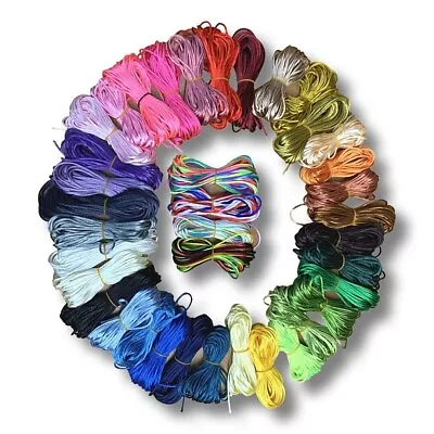 10m Silky Satin Rattail Kumihimo Braiding Cord 2 Mm Thickness Macramé Thread • £1.79