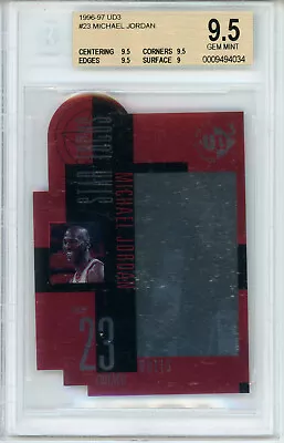 1996-97 UD3 #23 MICHAEL JORDAN Die Cut Star Focus HOLOGRAM BGS 9.5 GEM. POP 23 • $2107