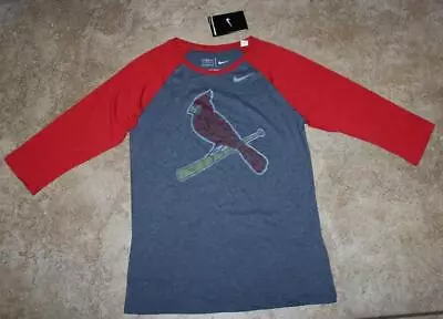 NWT Womens NIKE St. Louis Cardinals Retro Style 3/4 Raglan Sleeve T-Shirt *N2 • $16.79