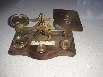 £15 • Buy Set Of Vintage Brass/wood Postage Scales