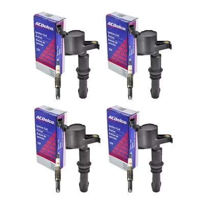 Set Of 4 Platinum Spark Plugs + 4 OEM BS-C1541 Coils For 2004-08 Ford • $88.45