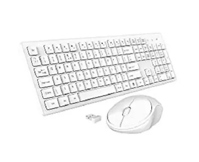 £0.99 • Buy New In Box Wireless Keyboard & Mouse  (White) For PC/MAC