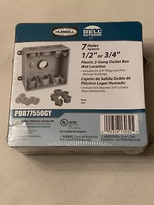 (Qty 6) Hubbell 2-Gang 1/2  Or 3/4  7 Hole Weatherproof Outdoor Outlet Box • $48.95