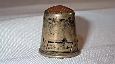 Vintage Sterling Silver & Steel Sewing Thimble Engraved Martha Hallmarks KN Q7 C • $4.99