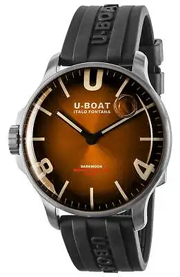 U-Boat Darkmoon Stainless Steel Brown Dial Black Rubber Strap Mens Watch 8703 • £655.07