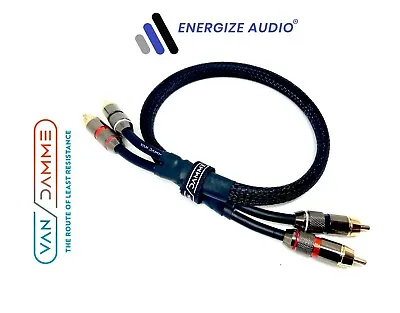 Van Damme Gold RCA Phono Cables Black Braided Custom Pro Audiophile Silver OFC  • $24.65