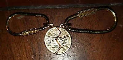 Vintage Christian Mizpah Coin 2 Part Medal Pendant Keychain/necklace Friendship • $10