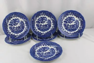 Vintage J G Meakin Merrie England Penhurst Place Set 8 Bread Salad 7  Plates • £60.25