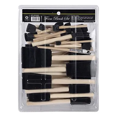 $19.83 • Buy Conda 50 Pack 0.5 -2  Different Size Assorted Foam Brush Set Wood Handle Pain...