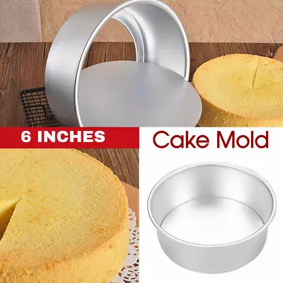Reusable Cake Mold Round 6 Inch DIY Cakes Pastry Mold Baking Tin Pan • $10.94