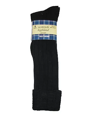 3 Pairs Men's Traditional 65% Wool Blend Long Hose Kilt Socks 6-11 EUR: 39-45 • $18.64