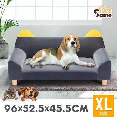 Petscene Pet Bed Flannelette Dog Cat Couch Sofa Lounge Soft With Ears & Legs • $119.95