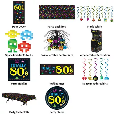 80's Arcade Space Invader Theme Decorations - Partyware Complete Selection • £8.29