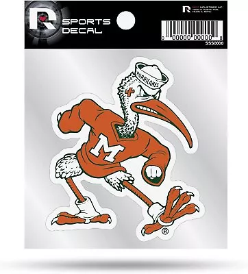 University Of Miami Hurricanes 4x4 Inch Decal Sticker Mascot Logo Design... • $11.79