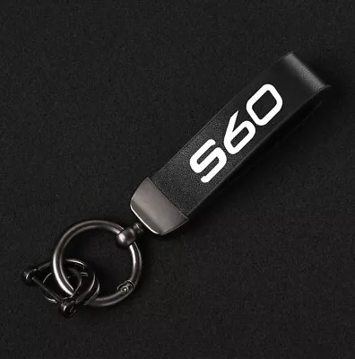 For Volvo S60 Car Key Chain Keyring Black Leather Horseshoe Buckle Accessories • $23.99